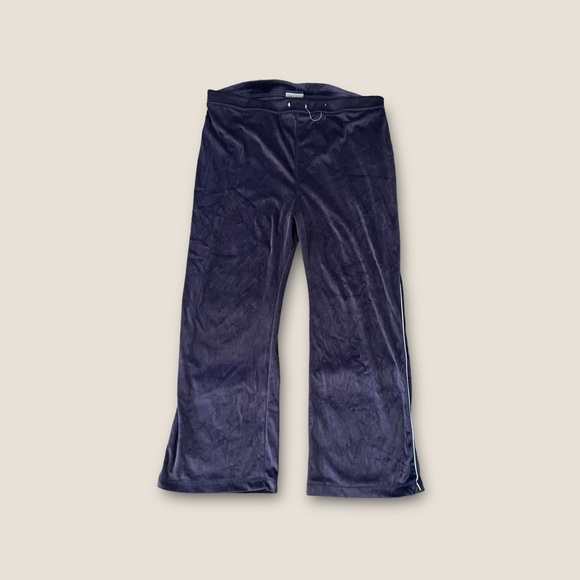 Vintage Y2K Zoey Beth Velour Track Pants Faded Navy 3X - Picture 1 of 4